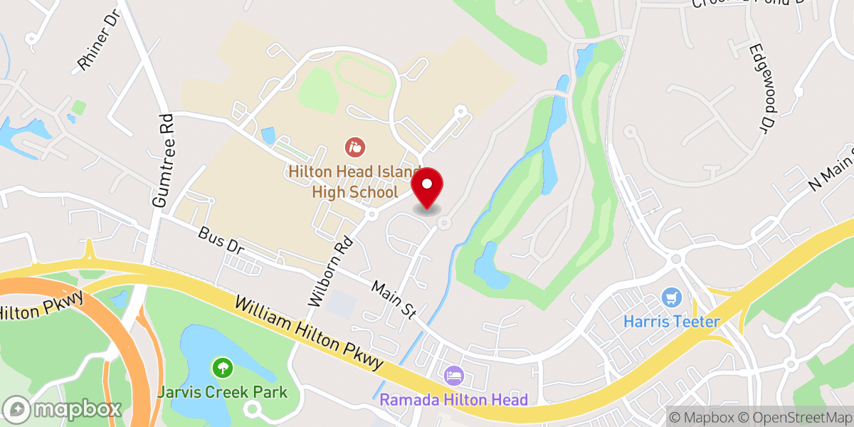 Map showing location of Unity Church of Hilton Head