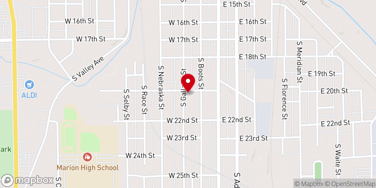 Map showing location of Trinity Victory Baptist