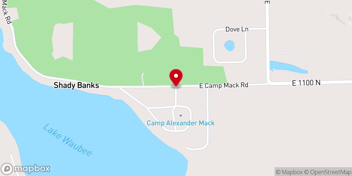 Map showing location of Camp Alexander Mack