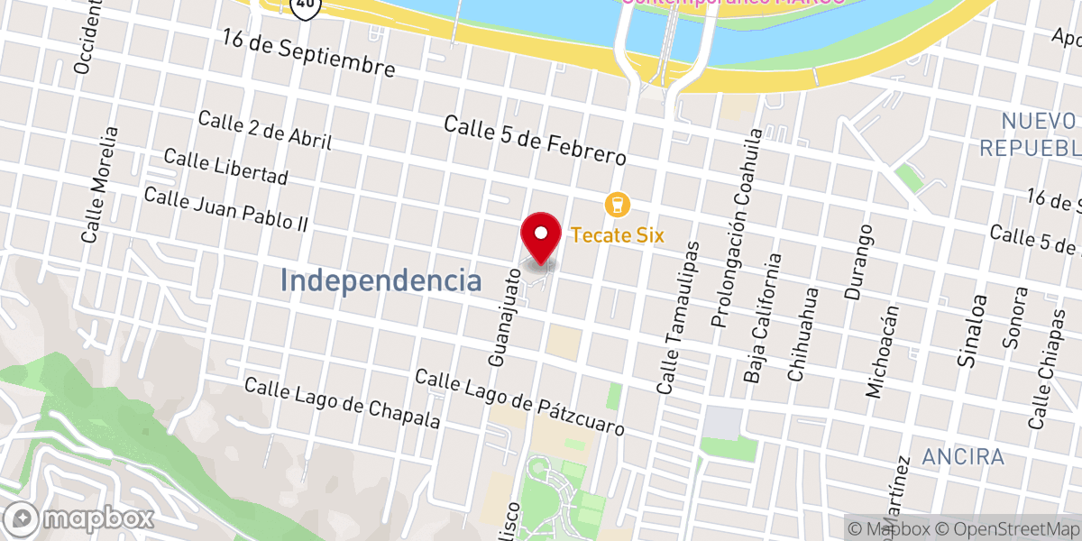 Map showing location of Basílica de Nuestra Señora de Guadalupe