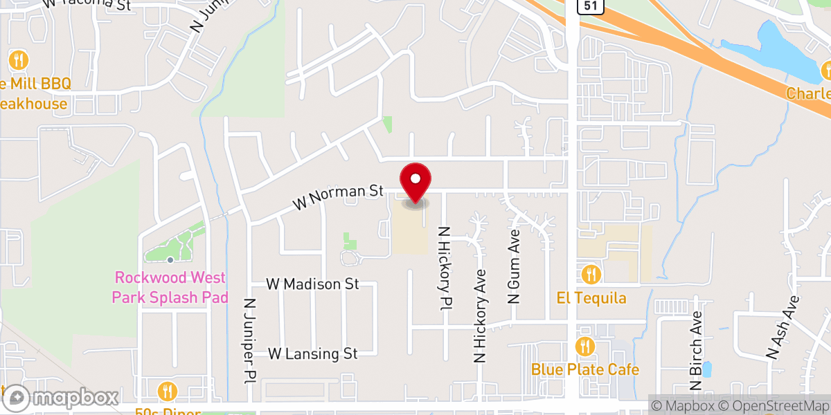 Map showing location of New Life Baptist Church