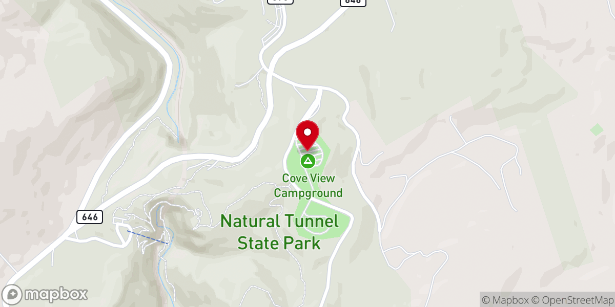 Map showing location of Cove View Campground