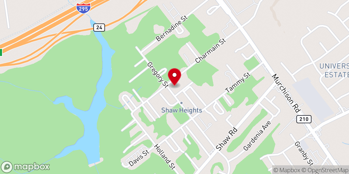 Map showing location of Shaw Heights Baptist Church