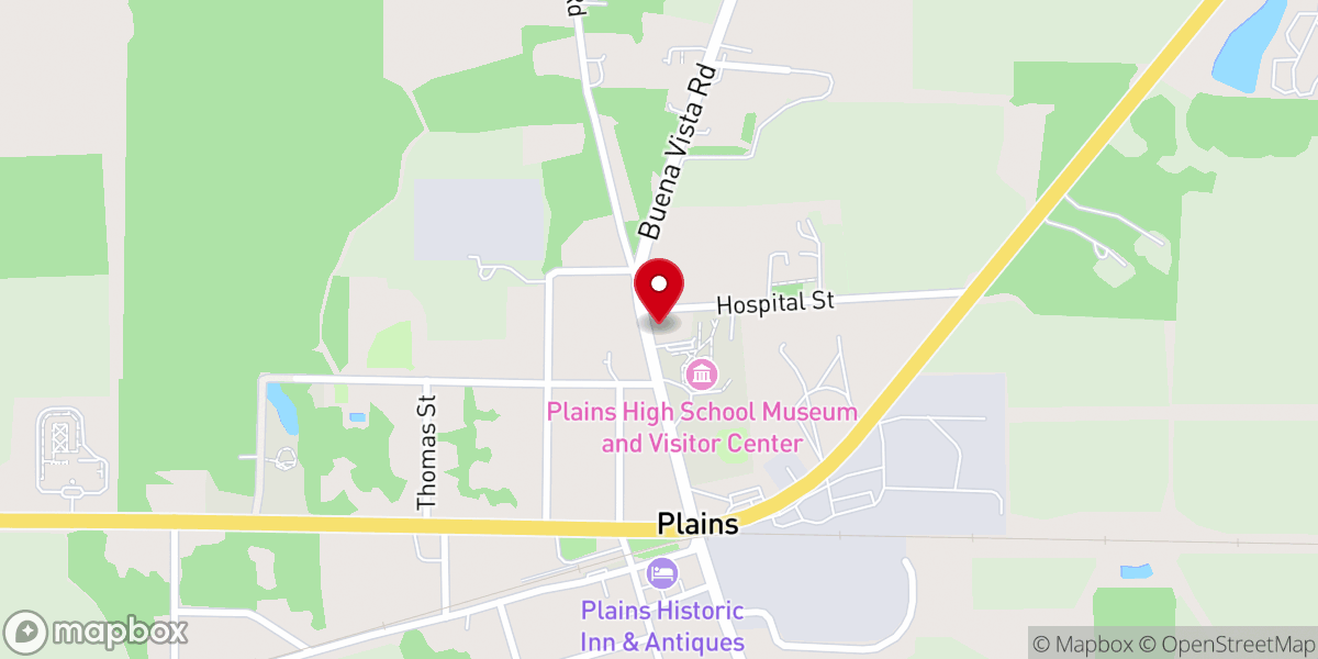 Map showing location of St. Andrew's Lutheran Church