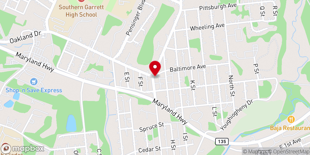 Map showing location of Bethel United Methodist Church