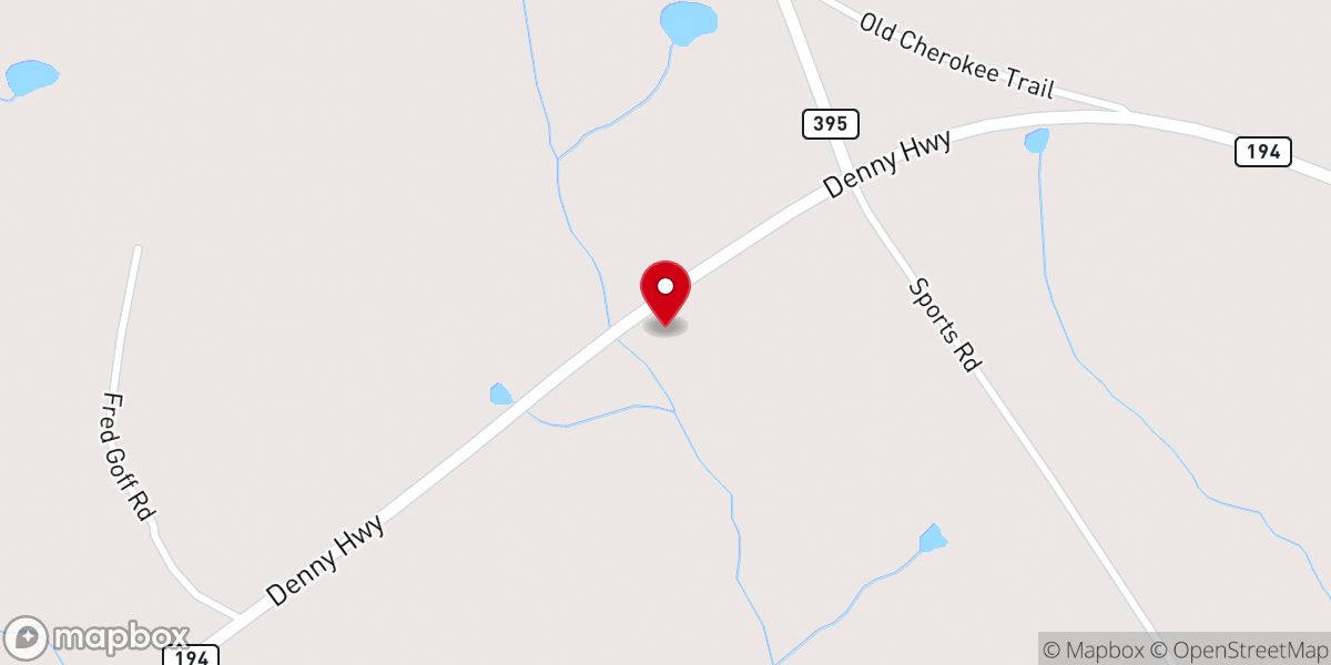Map showing location of Salem Baptist Church