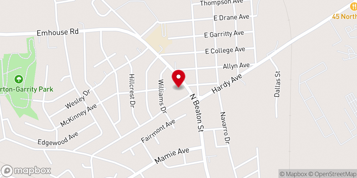 Map showing location of Northside Baptist Church Care Center - Food Distribution Center