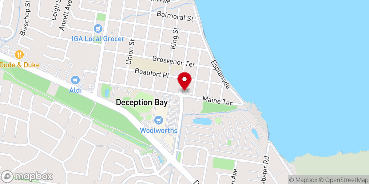 Map showing location of Deception Bay Baptist Church