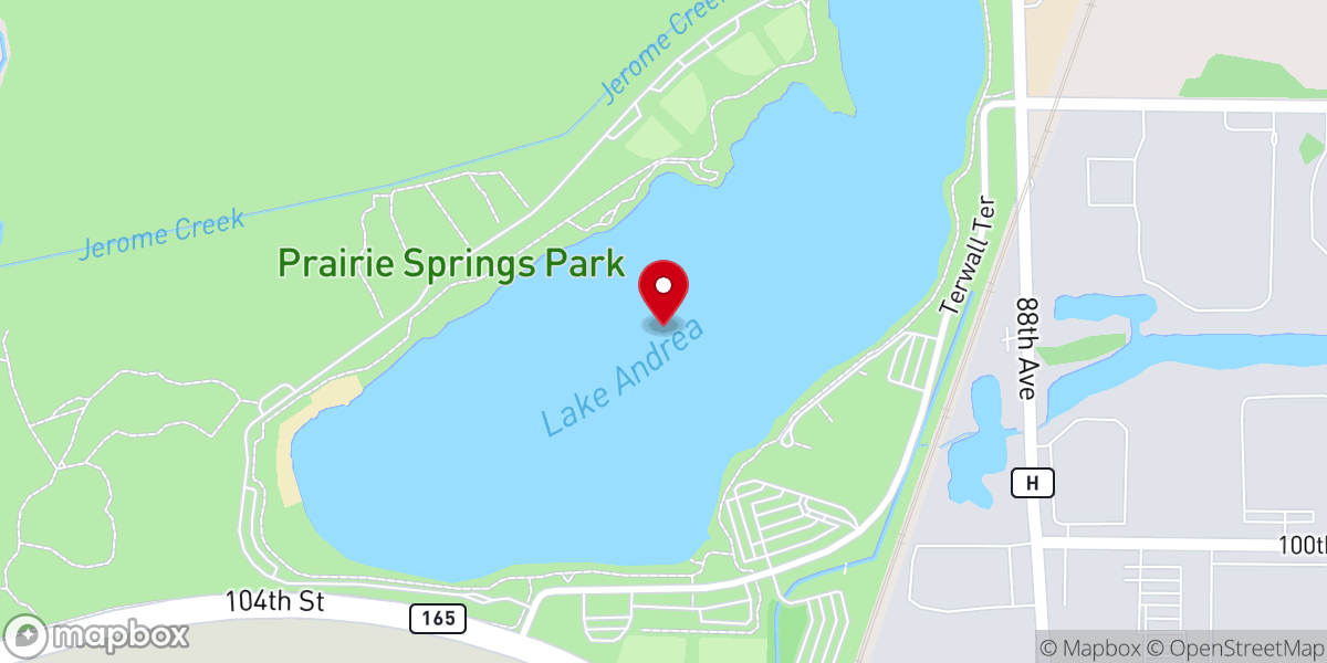 Map showing location of Lake Andrea