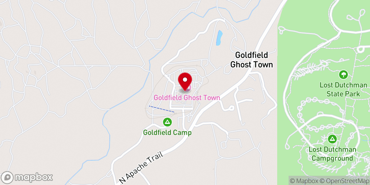Map showing location of Superstition Zipline