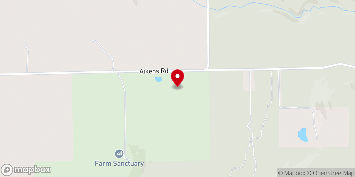 Map showing location of Farm Sanctuary