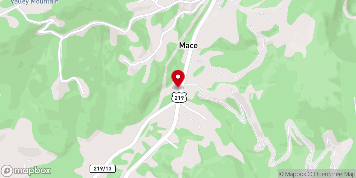 Map showing location of Mace United Methodist Church