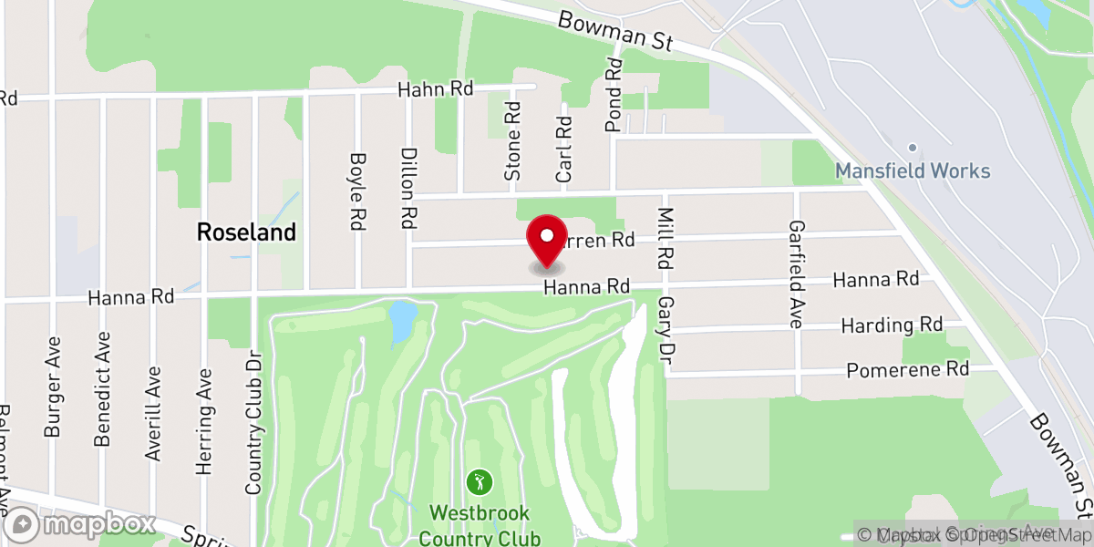 Map showing location of Hanna Road Church of God