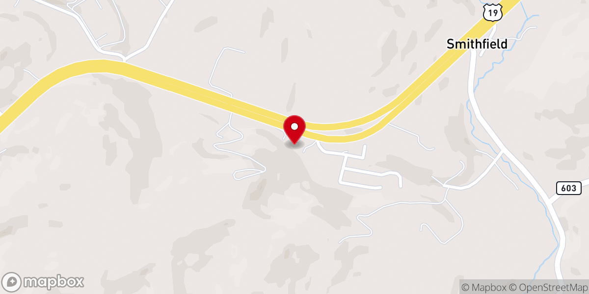 Map showing location of East Lebanon Free Will Baptist Church