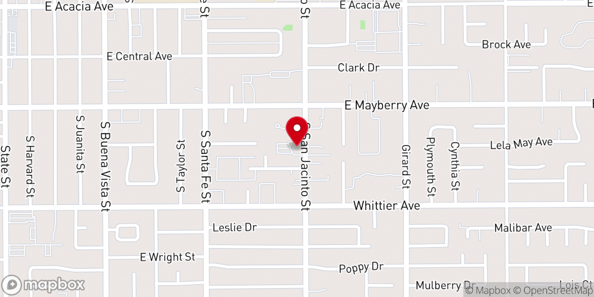 Map showing location of Central Church of Christ