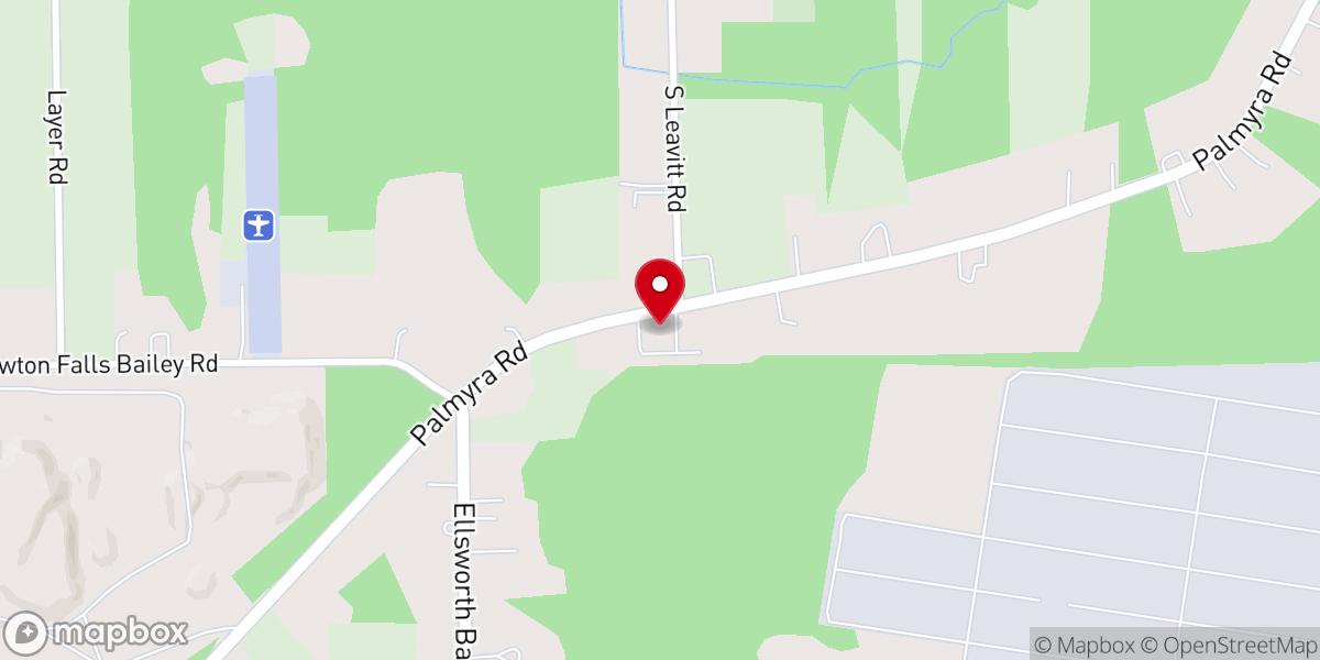 Map showing location of Lordstown Lutheran Church