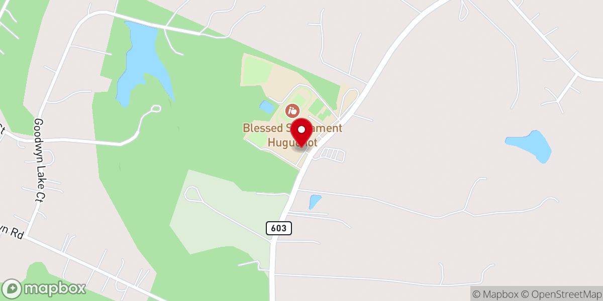 Map showing location of The Blessed Sacrament Huguenot School