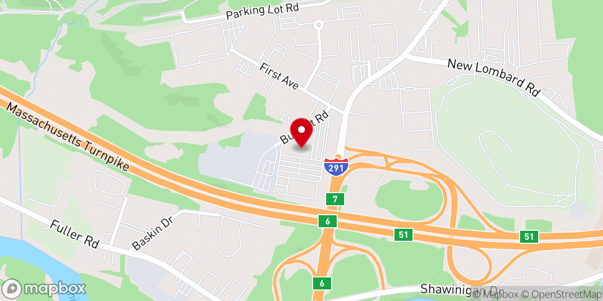 Map showing location of Bowlero Chicopee