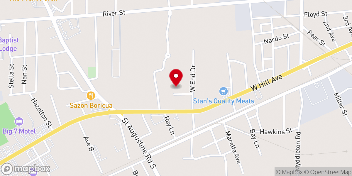 Map showing location of West Hill Church of Christ