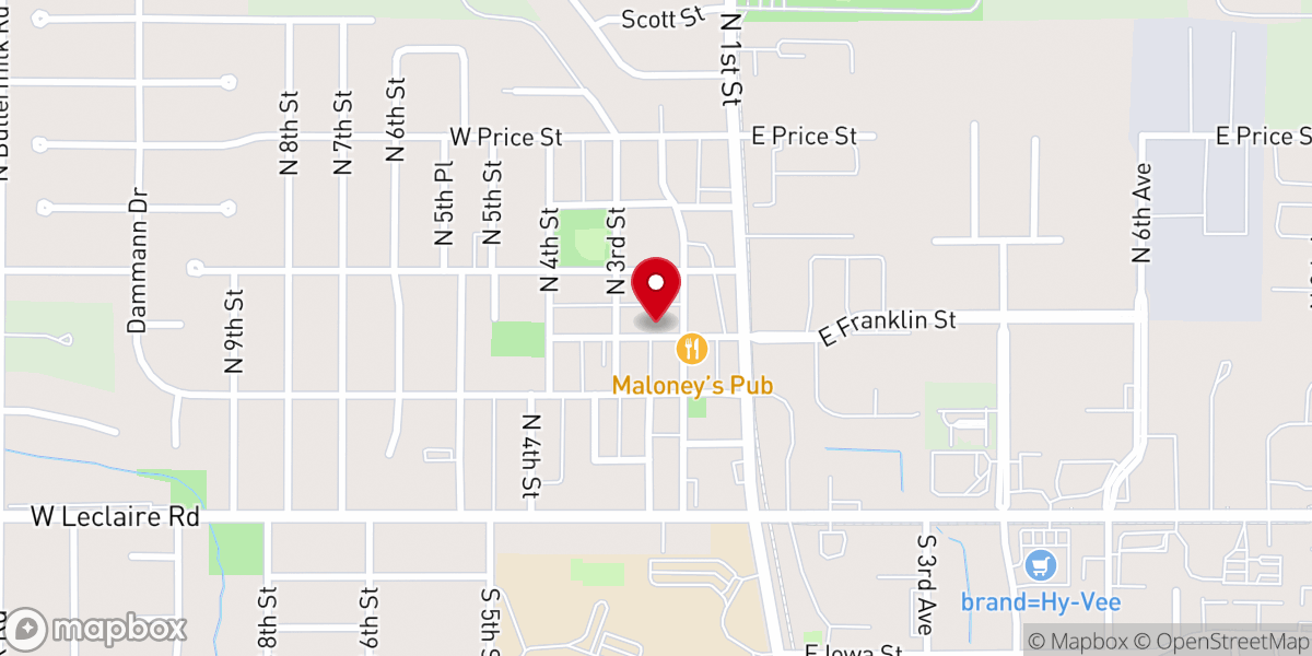 Map showing location of Eldridge-North Scott Chamber of Commerce