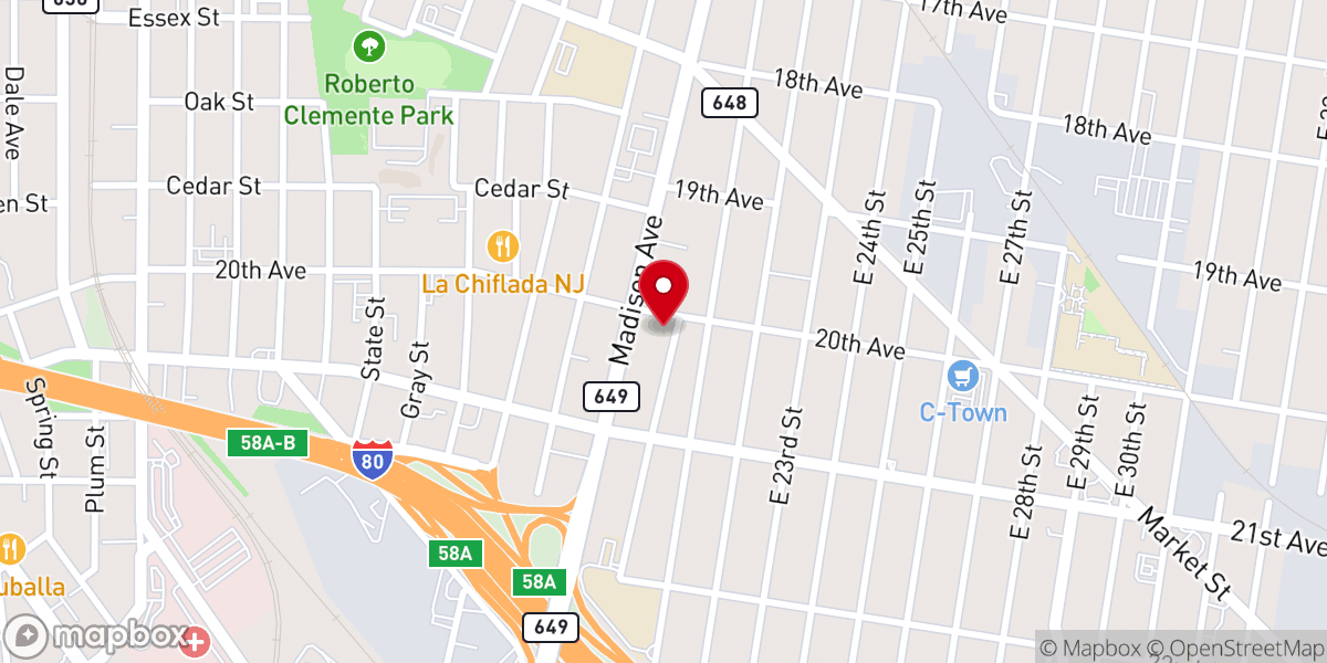 Map showing location of Iglesia Bautista Central