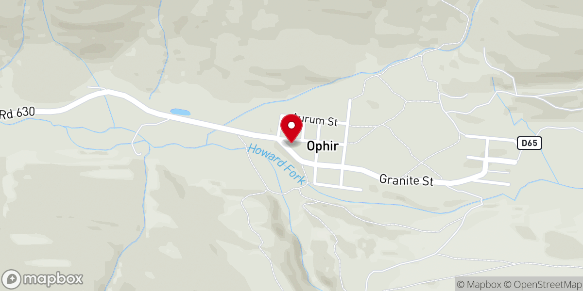 Map showing location of Ophir Town Hall