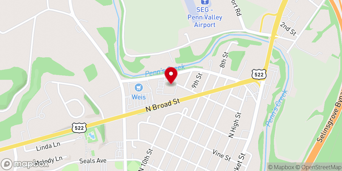 Map showing location of Union-Snyder Community Action Agency