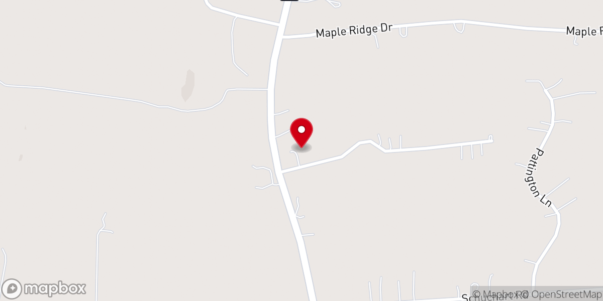 Map showing location of Oak Hill Freewill Baptist Church