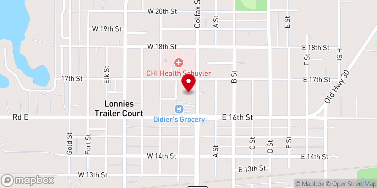 Map showing location of Trinity Lutheran Church