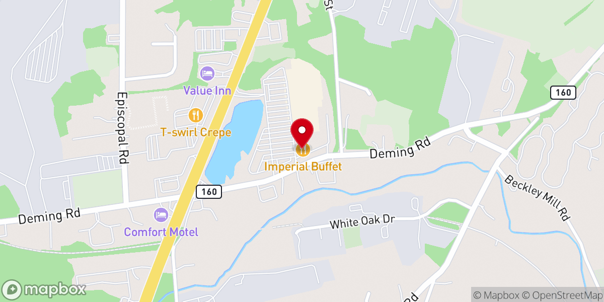 Map showing location of Imperial Buffet