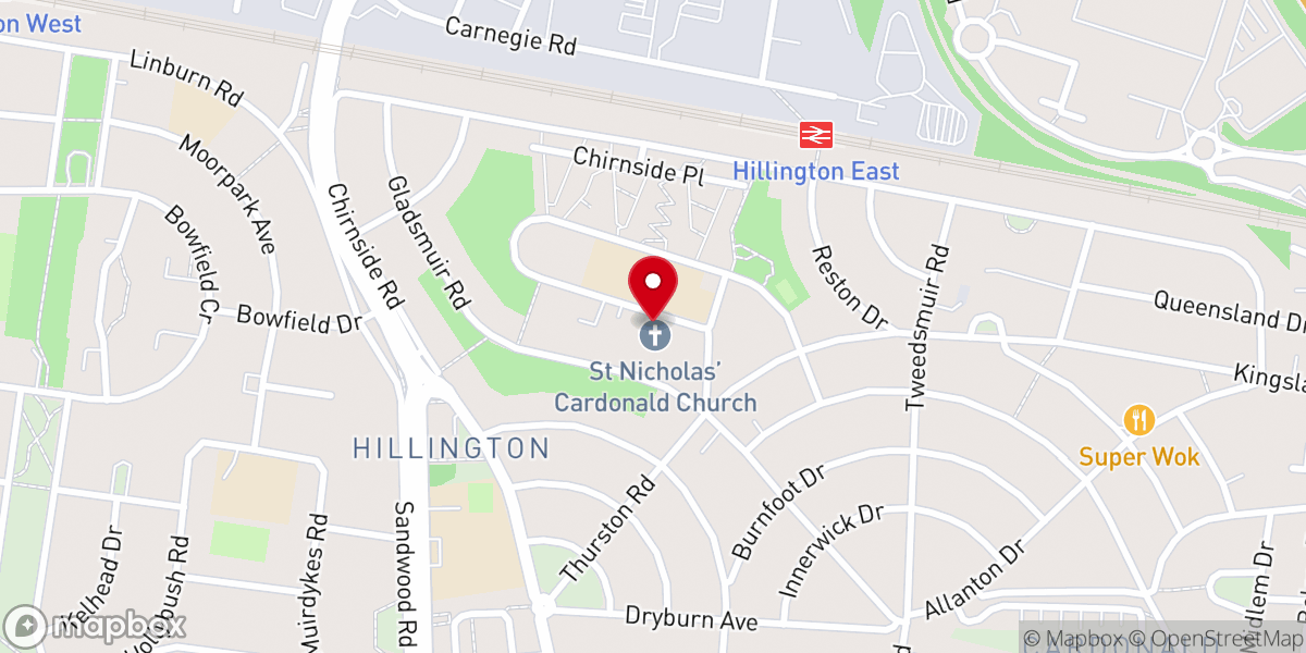 Map showing location of St Andrew & St Nicholas Parish Church