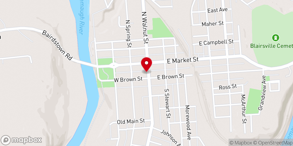 Map showing location of First Methodist Church