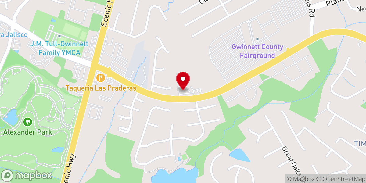 Map showing location of Lawrenceville Church of Christ