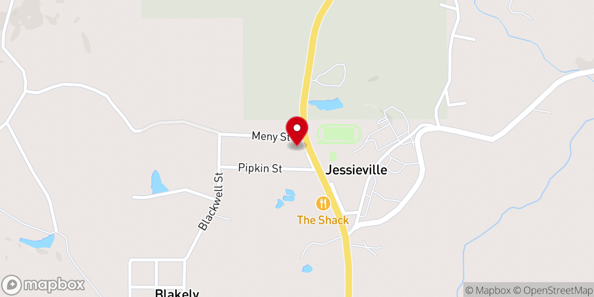 Map showing location of Jessieville Church of Christ