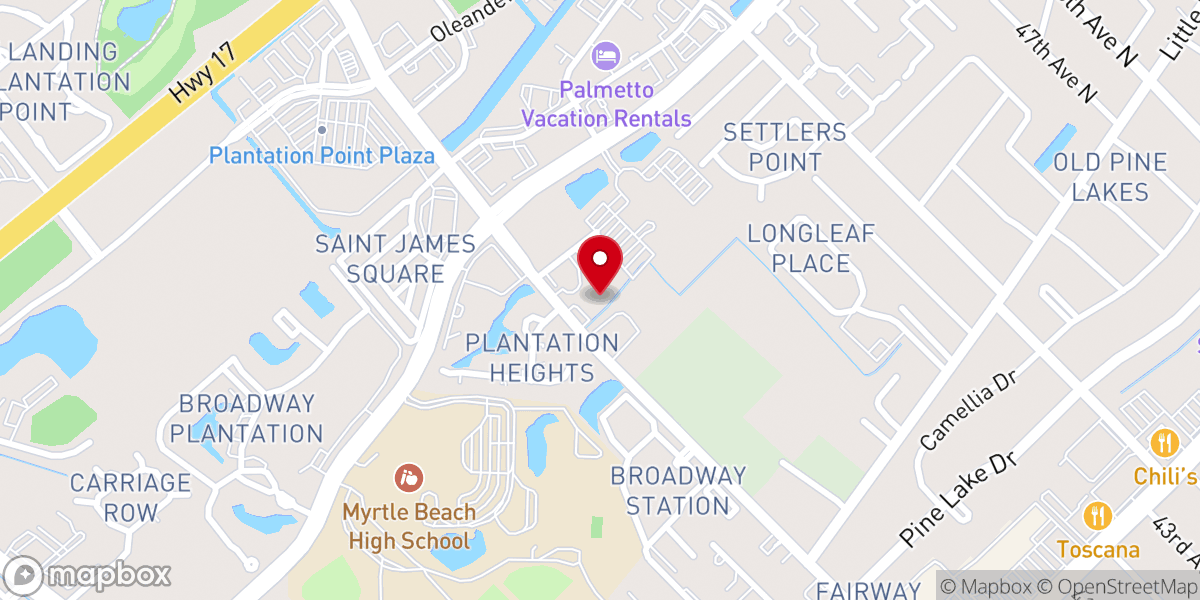Map showing location of Victory Baptist Church