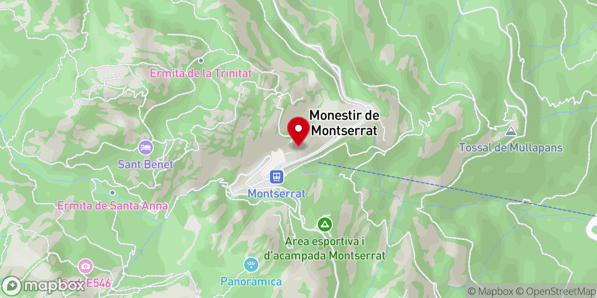 Map showing location of Abadía de Montserrat