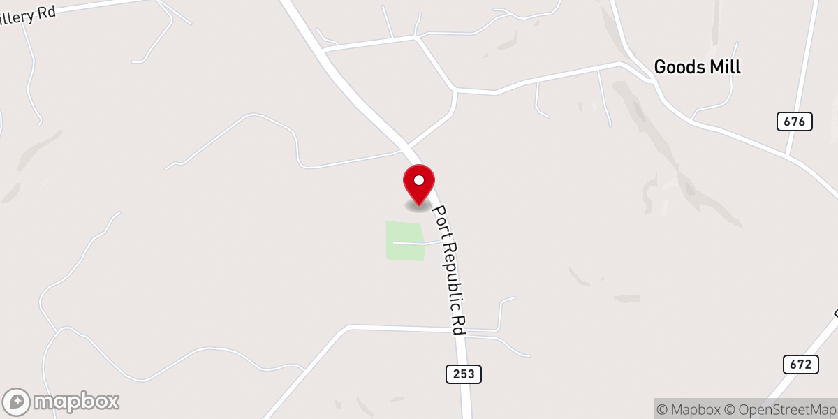 Map showing location of Mill Creek Church of the Brethren