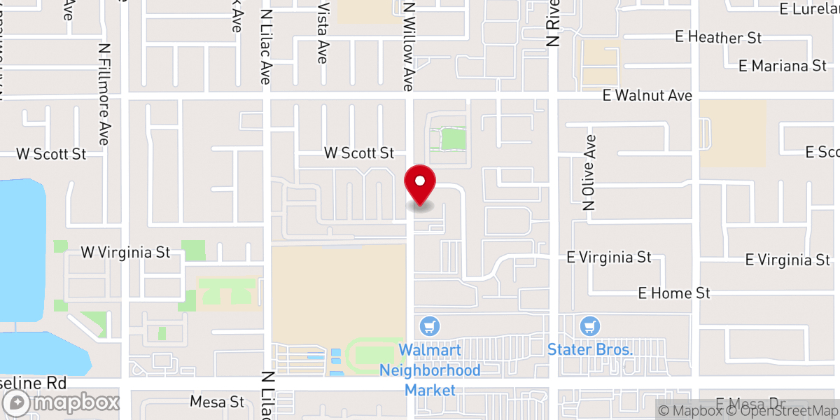 Map showing location of Church of the Nazarene-Rialto