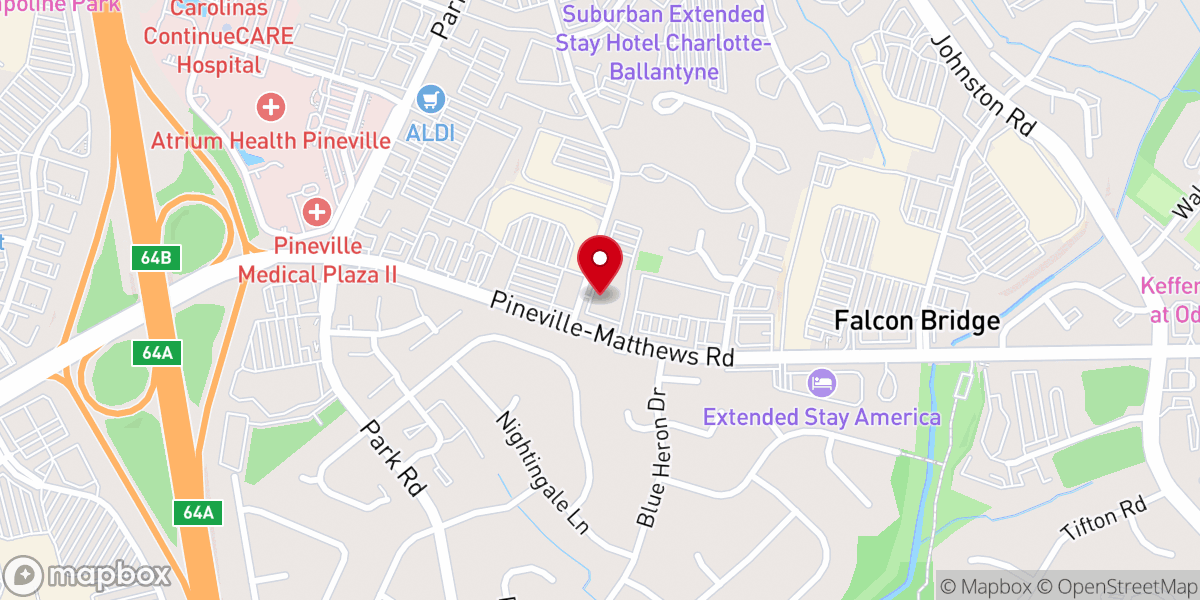 Map showing location of Pineville Church Of Nazarene - Food Distribution Center