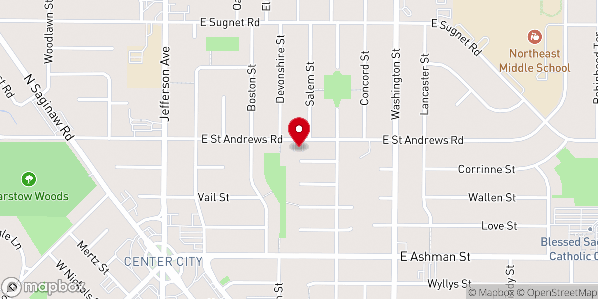 Map showing location of First Church-Christ Scientist