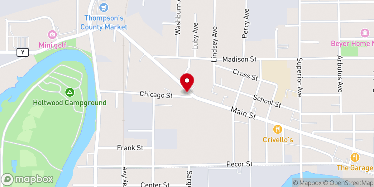 Map showing location of Oconto Christian Science Society