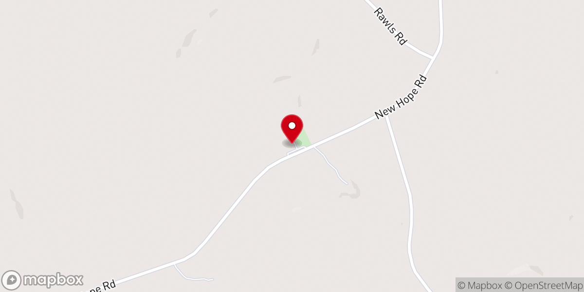 Map showing location of New Hope United Methodist Church