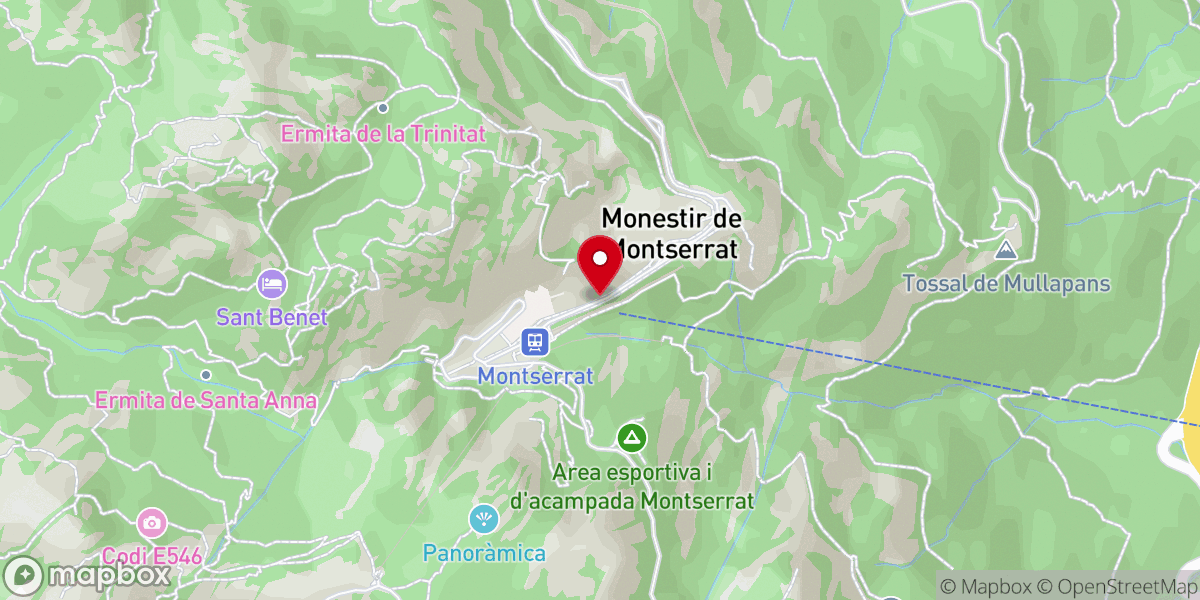 Map showing location of Basilica de Montserrat