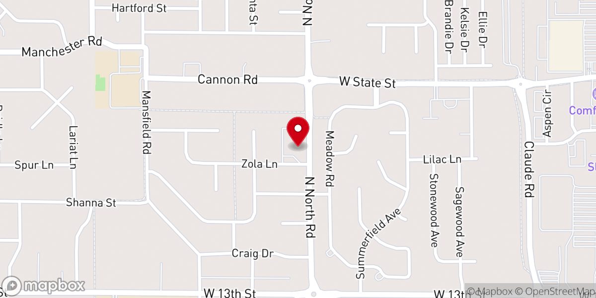 Map showing location of Peace Lutheran Church
