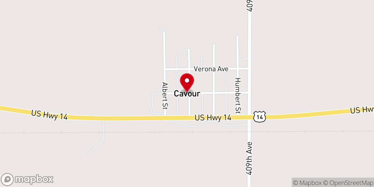 Map showing location of Cavour