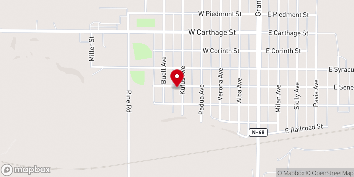 Map showing location of Bethlehem Lutheran Church