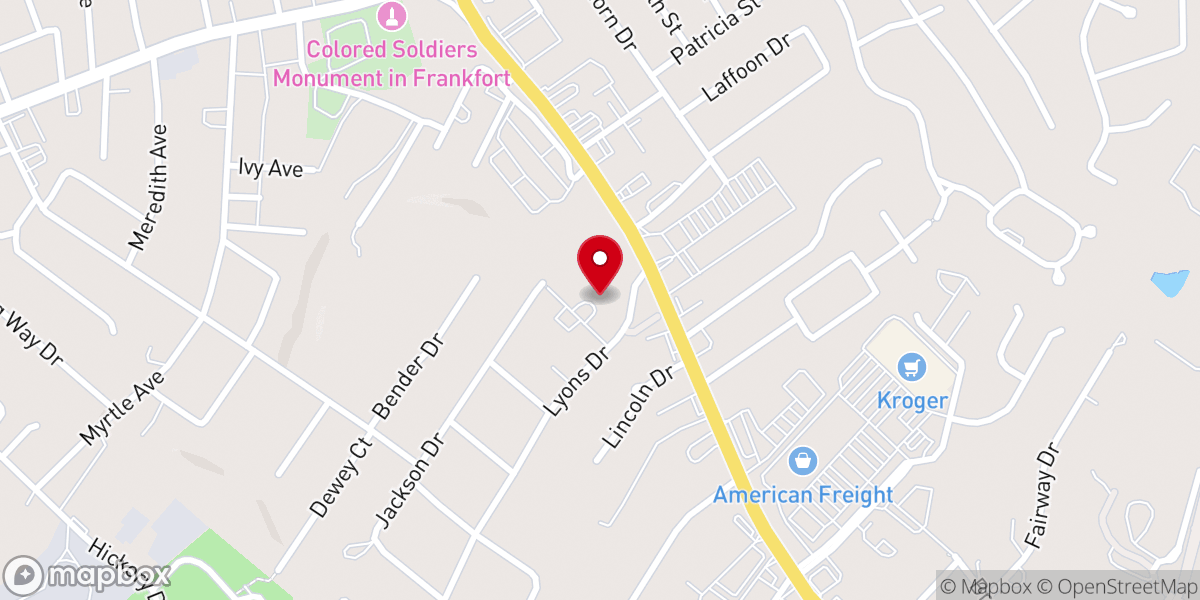 Map showing location of Highland Christian Church