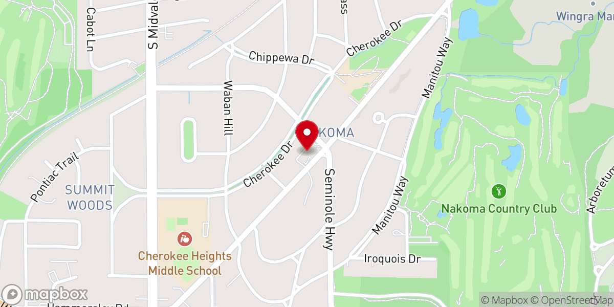 Map showing location of Westminster Presbyterian Church
