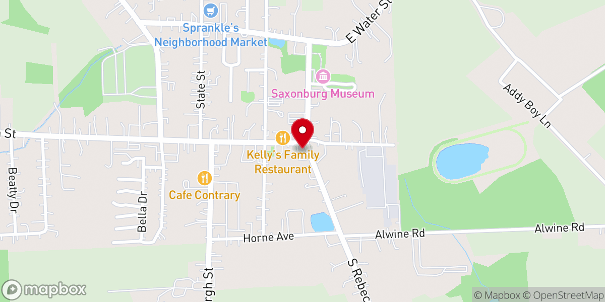 Map showing location of Historic church