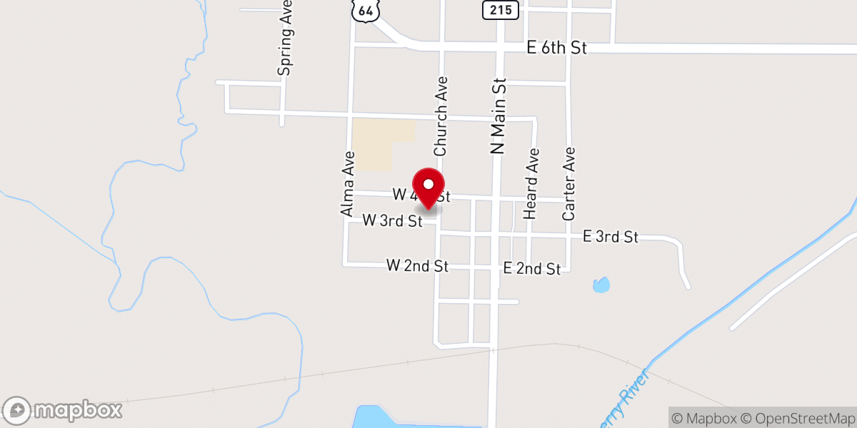 Map showing location of Mulberry First United Methodist Church